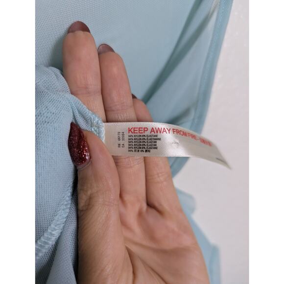 Free People FP Movement Blue Mesh Racerback Crop Workout Tank Top Women Size L - Picture 8 of 10